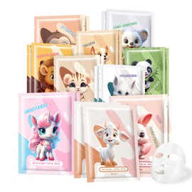 GUOYAOLIFU 20PCSAnimal Face Masks Skincare Face Masks Spa Masks - Natural Ingredients Moisturizing and Protecting Delicate Skin for Winter