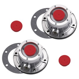 Ailbiuko 343-4024 Trailer Hub Caps Compatible with Stemco,3434024 Aluminum Hub Cap for Trailer Axle with Extra 2 Rubber Plugs and Gaskets(Pack of 2)