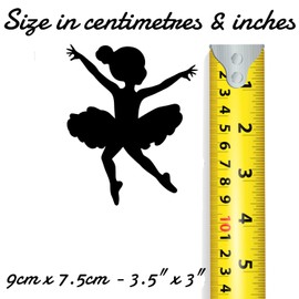 Pack of 3 Cute Ballerina Dancing Girl Fun Sticker - Waterproof Decal - Easy to Apply - Use on Car's, Laptops, Mirrors, Water Bottles, Fun Gifts, Nursery Decor (3, 9cm x 7.5cm (3.5" x 3"))