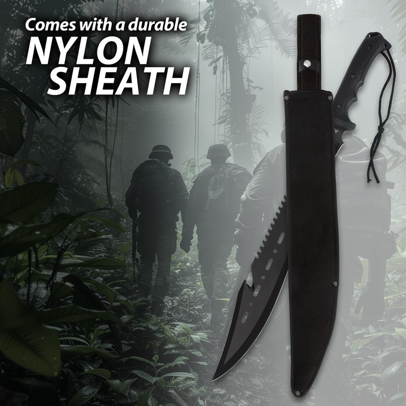 Black Legion Jungle Hunter Machete with Sheath | 25" Tactical