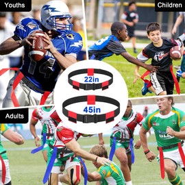 LPZNUYVC Flag Football Belts Set,14 pcs of Adjustable Flag Football Set with Flags, Suitable for Youth Adults and Kids Training