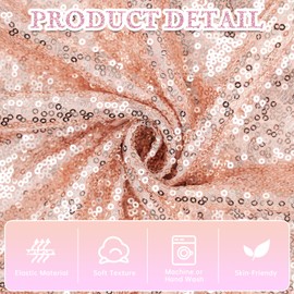 7.2ft Sequin Round Backdrop Cover - CMICHO Rosegold Glitter Circle Backdrop Cover Luxurious Golden Photography Background Circle Backdrop Cover Birthday Wedding Bridal Baby Shower Party Decor
