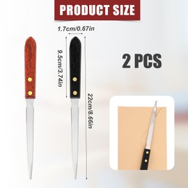 2pcs Letter Openers, Multipurpose Stainless Steel Envelope Sword Slitter with Wooden Handle Lightweight Mail Paper Cutting Knife Tool Supplies for Office Home School Classroom Work Uses