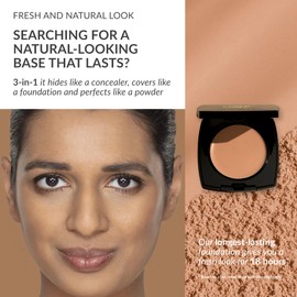 Avon Cream To Powder 3-in-1 Foundation, Concealer and Powder, Long Lasting Foundation Compact, Natural Looking Base that Lasts, SPF 15, 345N, Soft Honey