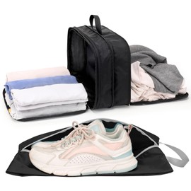 Cambond Double Sided Compression Packing Cubes - Suitcase Organizer, Black