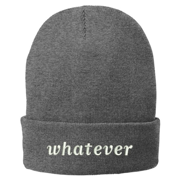 Trendy Apparel Shop Whatever Embroidered Soft Stretchy Winter Long Beanie