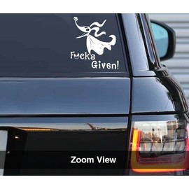 Printbeat Zero F's Given Vinyl Decals Stickers for Cars, Vans, Trucks, and laptops (White 6x5)