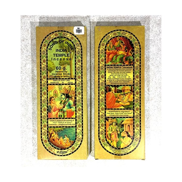 Song of India - India Temple Incense, 50 Stick Pack, (IN8)