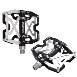 MZYRH Mountain Bike Pedals, Ultra Strong Colourful CNC Aluminium Alloy Machined 9/16 Inch Wheel Seal 3 Bearings Tyre Resistant Waterproof Anti-Dust