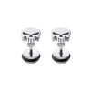 Stainless Steel Punisher Skull Stud Earrings Rock Skeleton Screw Back