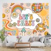Lofaris 7x5ft Let's Party Backdrop Groovy Birthday Party Invitation Let's