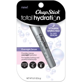 ChapStick Total Hydration Vitamin Enriched Lip Night Serum (Almond Cream Flavor, 1 Tube), Vitamin C, Vitamin E, Contains Evening Primrose Oil, 0.21 Ou