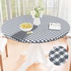 Spotjoy Round Vinyl Table Cloth, Waterproof Elastic Fitted Tablecloth with