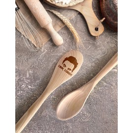 Levaukiem Funny David Wooden Spoons for Cooking, Friends TV Show Decor David Cooking Spoons, Schitts Merchandise Cooking Spoons, Kitchen Accessories Housewarming Gifts for Woman Chef Fans