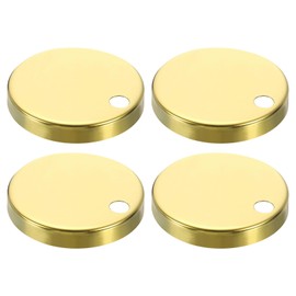 sourcing map 4Pcs Toilet Seat Hinge Cover, 60mm Stainless Steel Toilet Pan Top Fixing Decorative Covers, Toilet Seat Hinge Fixings Covers Toilet Hardware, Gold