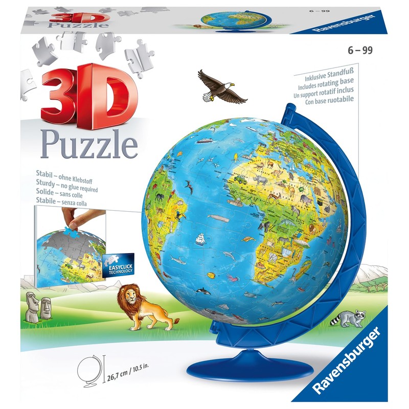 Ravensburger Children’s World Globe 3D Jigsaw Puzzle for Kids age