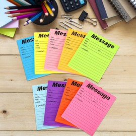 INKNOTE 9 Pcs Phone message sticky notes Self adhesive message book Phone message pad Message book sticky for Home Office Work Call School Supplies (5.1 x 3.94inch Assorted Neon Colors)