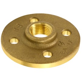 Supply Giant CSGG0012 1/2 in. Female NPT Threaded Brass Floor Flange with Holes 125 lead-free, Durable, Construction, Higher Corrosion Resistance, Economical & Easy to Install, 24