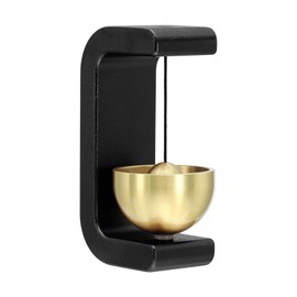 PATIKIL Magnetic Shopkeepers Bell for Door Opening, Woodybeing Door Chime for Business Office Ornaments Hanging Decoration Entrance Fridge Sticker Black (C-Shape)