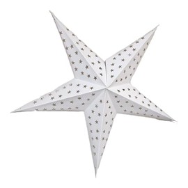 YEPSIO Paper Star Lantern Lampshade Paper Star Light Shades Large 60cm Star Hanging Decorations for Christmas Wedding Home Decoration Birthday Party Stars (1, White)