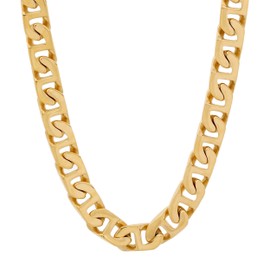 Men's Stainless Steel 6.5mm Flat Mariner Link Chain Necklace - Choice of Length and Color, Metal, No Gemstone