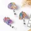 Obookey Nurse Badge Reel Retractable - 3 Pcs Organ Heart