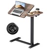 Okin Overbed Bedside Table with Wheels, Adjustable Medical Tilt Top