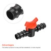 sourcing map Ball Valve 19mm Barb Connector Shut Off Switch