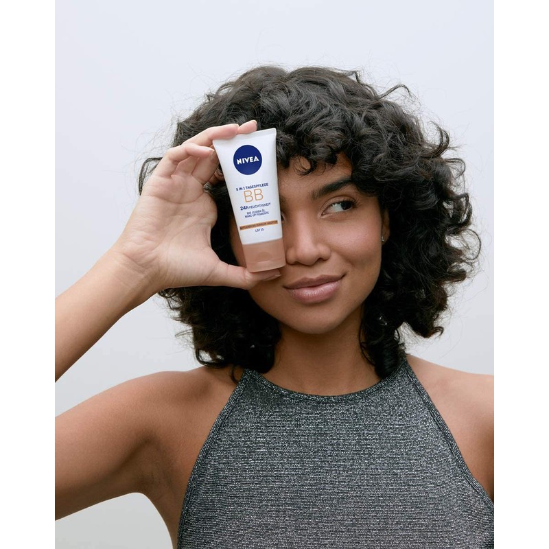 NIVEA BB 5-In-1 Day Cream, 24-Hour Moisture, BB Cream For