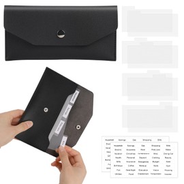 Budget Planner Budget Binder, Budget Planner Money Envelopes, Budget Planner with Cash Envelopes, Budget Folder, Budget Binder, Wallet PU Leather with Tab Stickers and Dividers (Pack of 11)