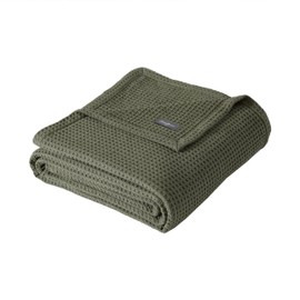 Eddie Bauer Blanket Soft Waffle Weave Bedding, Medium Weight Bedroom Decor, Softens Every Wash, King, Green
