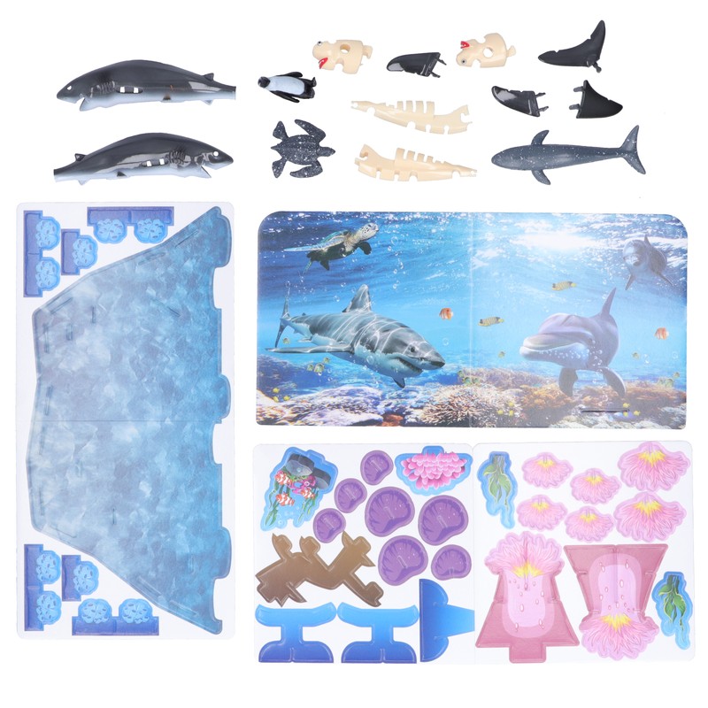 ThreeDimensional Jigsaw Puzzle Magnetic Sea Animal DIY Assembly Educational Children
