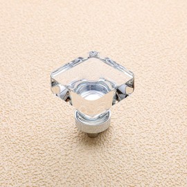 coolnews 8 Pack Crystal Cabinet Knobs, Crystal Drawer Knobs, Glass Knobs for Cabinets, Square Cabinet Knobs for Kitchen Cupboard 1-3/8 Inch, Polished Chrome