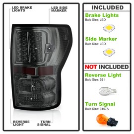 ACANII - For Smoked 2007-2013 Toyota Tundra Pickup LED Tail Lights Brake Lamps Left+Right