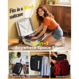 2Pack Vacuum Seal Bags For Clothing Travel With Wireless Pump | Waterproof Reusable Compression Bags with Shoulder Strap for Luggage and Suitcase, Space Saver Vacuum Seal Packing Cubes for Clothes
