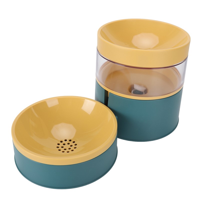Pet Double Bowl Water Dispenser 1L Neck Protection Anti Tip