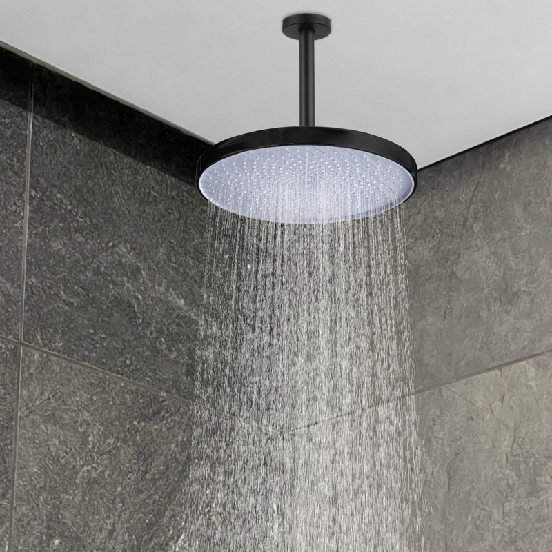 Voolan Shower Arm with Flange, Ceiling Mounted Fixed Shower Pipe,