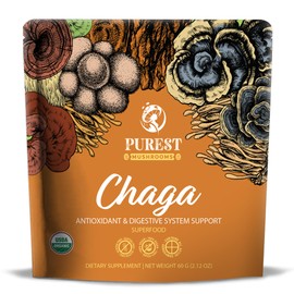 Purest Mushrooms Chaga Mushroom Extract Powder - Organic Chaga Mushroom Extract for Digestion, Natural Energy, and Immune Support - Natural Supplement for Overall Wellness 60g