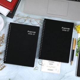 2026-2027 Planner - Weekly & Monthly Academic Planner 2026-2027, From July 2026 - June 2027, 6.25 in × 8.3 in, Flexible Cover, Twin-Wire Binding - Classic Black, Improving Your Time Management Skill