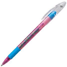 Pentel Krazy POP Iridescent Gel Pen w/Dazzling Dual-Colour Sparkle Effect, 1.0mm, Pink & Metallic Blue Ink, Box of 12