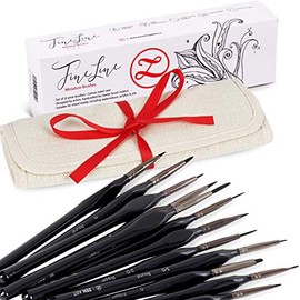 ZenART Miniature Paint Brushes for Detailing - 12pc Set Holds Shape for Precise Work with Birch Wood Sculpted Handles for Increased Control – Suits Wargaming Figures, Models, Acrylics, Oils, Gouache