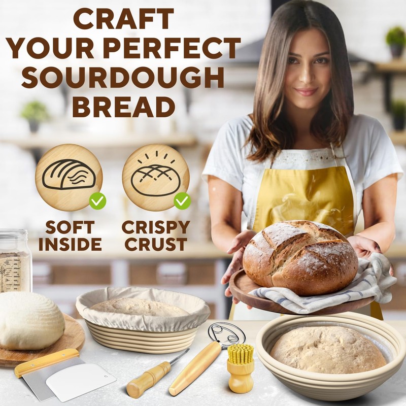 Complete Bread Proofing Baskets Set - Premium Quality Kit for