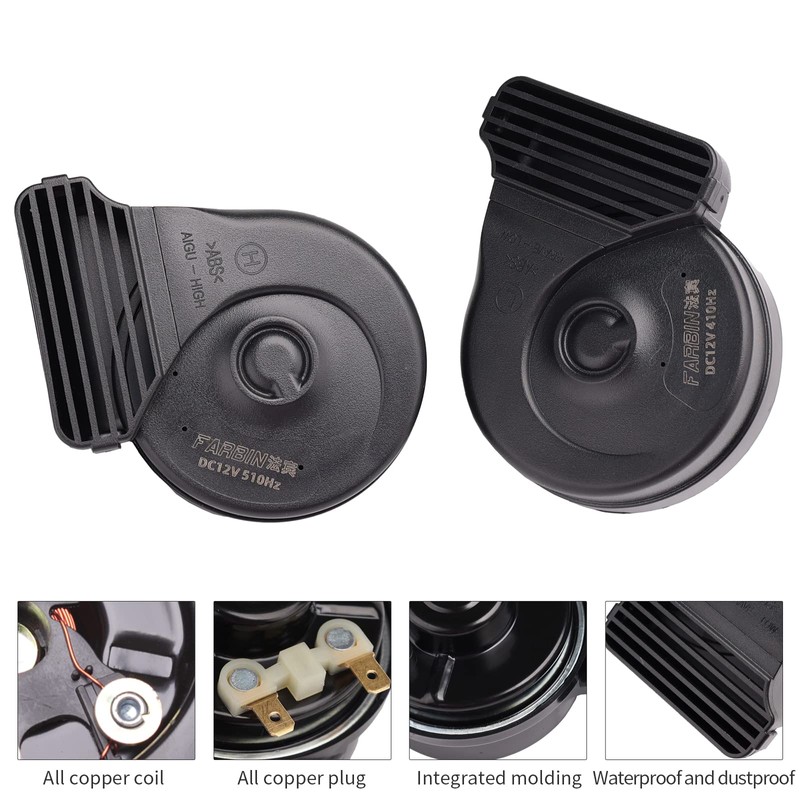 FARBIN Car Horn Thin Model Premium Horn + Bifurcated Branch