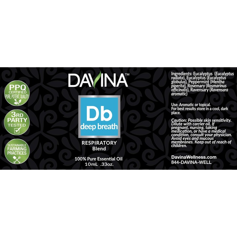 Deep Breath Pure Essential Oil Blend 10ml by Davina