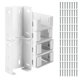 ZUQIAN 8 Pack Aluminum Fence Bracket, Heavy Duty Metal Fence Bracket Vinyl Fence Parts with 80pcs Screws, Vinyl Fencing Panel and Post Connection Deck Railing Bracket Kit Fit 2.75 in Rails