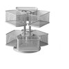Nifty 2-Tier Cosmetic Organizing Carousel - Silver Powder Coat Finish,