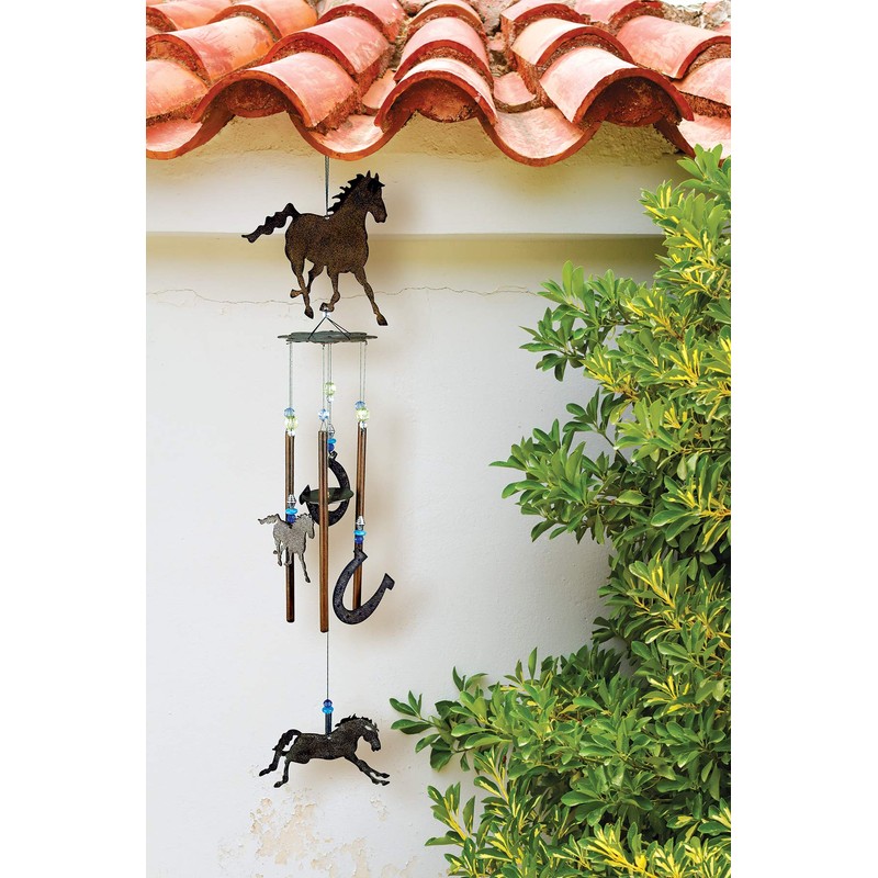 Sunset Vista Designs Horsing Around Western Wind Chime, 28", Galloping