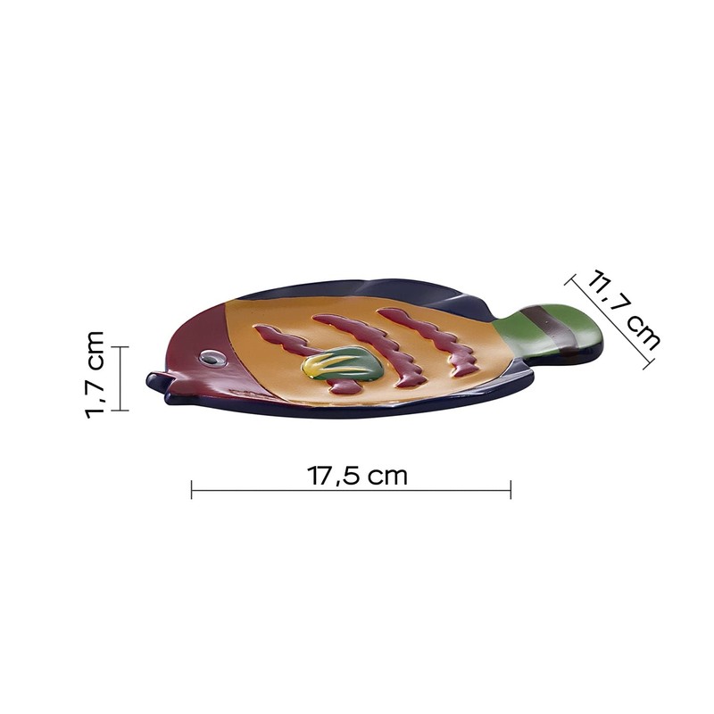 Gedy Dori Resin Soap Dish, Turquoise, 11 x 17.5 x