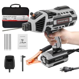 Portable Welding Machine with IGBT Inverter and 5 Variable Current Adjustment(20-120A), 110v Handheld Welder Machine for 3/32"-1/8" Welding Rods, Electric ARC Welder kit with Carrying Case, Grey