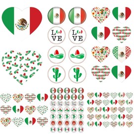Joyful Artistry Mexico Stickers, 230 Mexican Flag Stickers with Mexico Flag and Fiesta Elements, Bandera de Mexico, Mexican Party Favors, Decorations, and Classroom Decorations